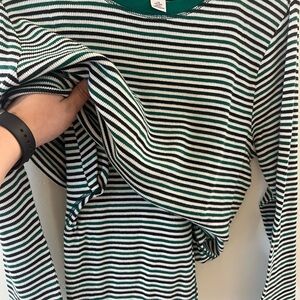 Victoria's Secret Green and White Striped Top